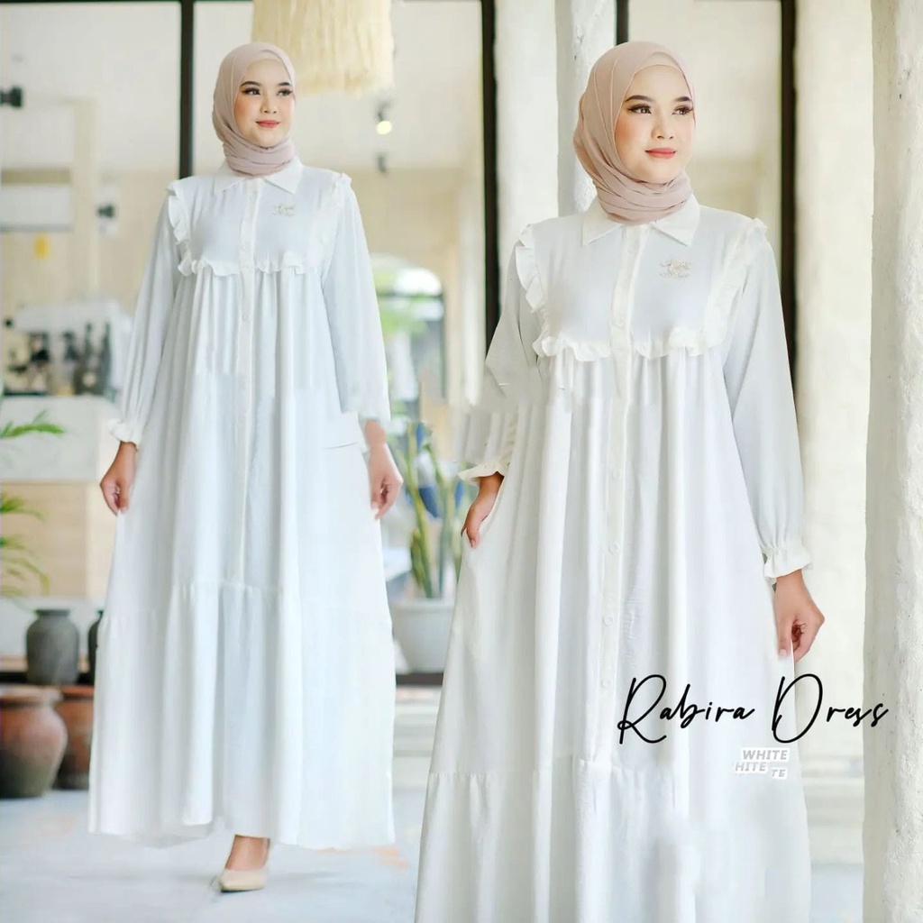 IK Rabira dress gamis wanita fashion wanita dewasa dress bahan crinkle