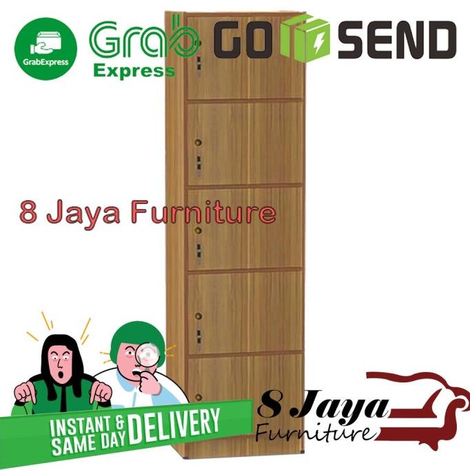 PROMO RAK LEMARI BUKU KAYU SERBAGUNA 5 PINTU KUNCI MULTIFUNGSI JATI GO DFGHT64654
