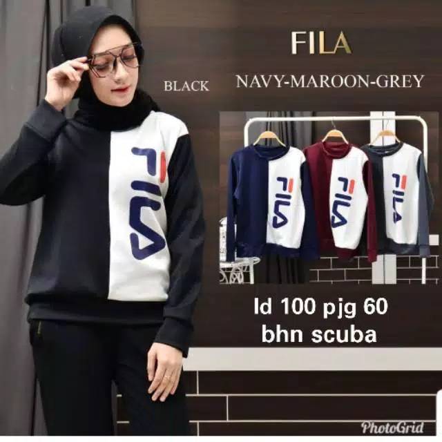 Jl blouse fila scuba halus import 1220