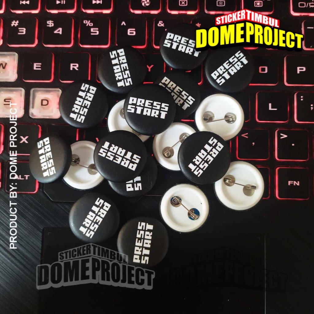 [PROMO BUY 3 GET 1] PRESS START PIN PENITI 25MM BUTTON PIN AKSESORIES ROMPI AKSESORIES TAS