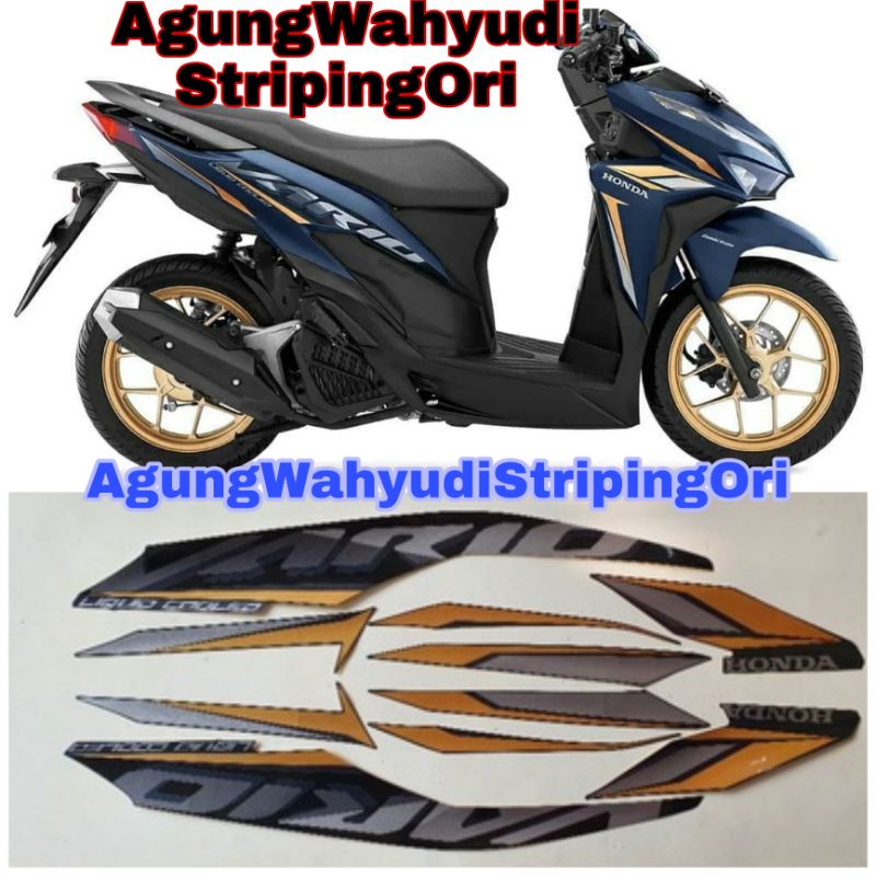 STIKER STRIPING LIS BODY MOTOR HONDA VARIO 125 2021 ADVANCE MATTE BLUE BIRU DONGKER DOFF DOP CBS ISS