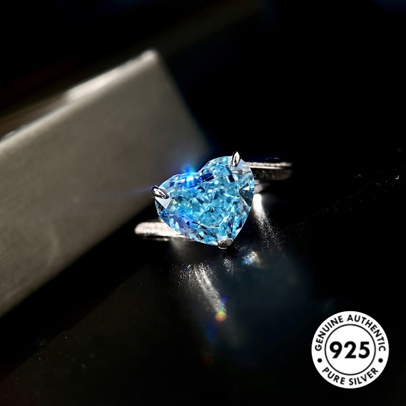 Cincin Bentuk Hati Bahan S925 Silver Untuk Wanita