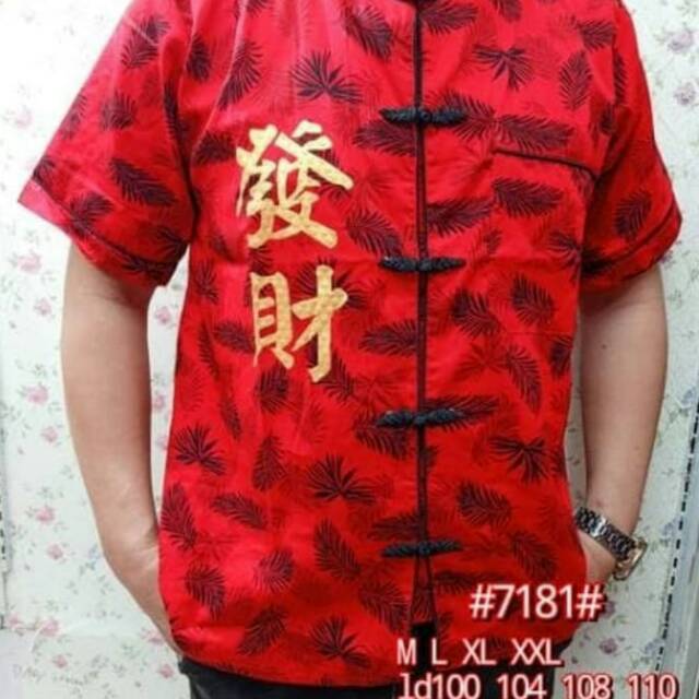 Kemeja Imlek Cheongsam Pria Dewasa Katun Import Best Seller