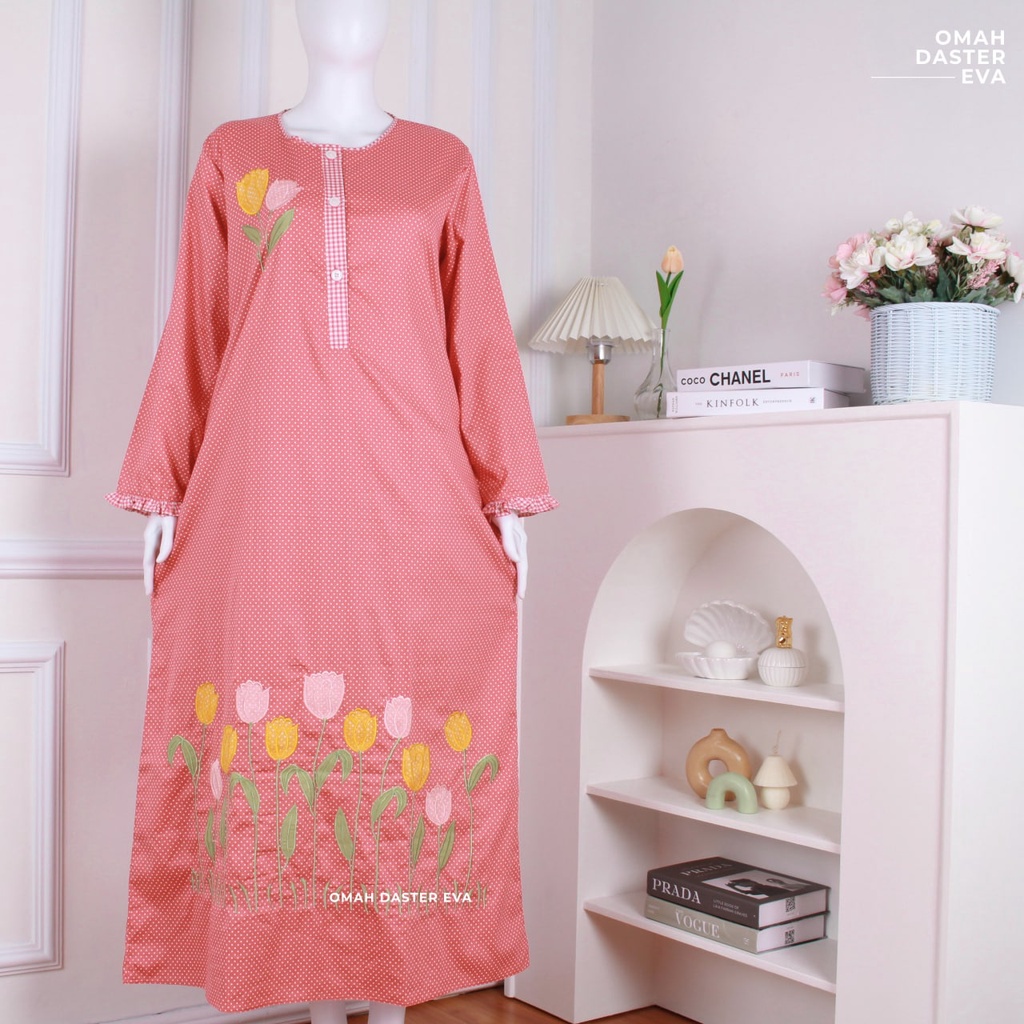 Daster Panjang Coral Bordir Original Omah Daster Eva Busui Friendly