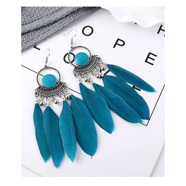 LRC Anting Gantung Fashion Feather Earrings Y62253