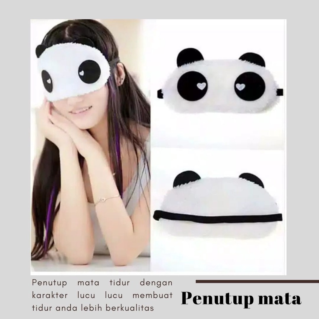 Penutup Mata Tidur Karakter Panda / Sleeping Eye / Eye Cover Panda Lucu / PENUTUP MATA MOTIF PANDA /PENUTUP MATA / TUTUPAN MATA