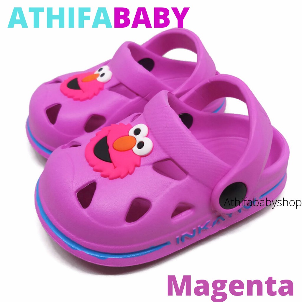 Sandal Baim Anak Perempuan Laki Lelaki Sendal Slop Bayi Balita Karakter Elmo Usia Umur 2 3 4 tahun