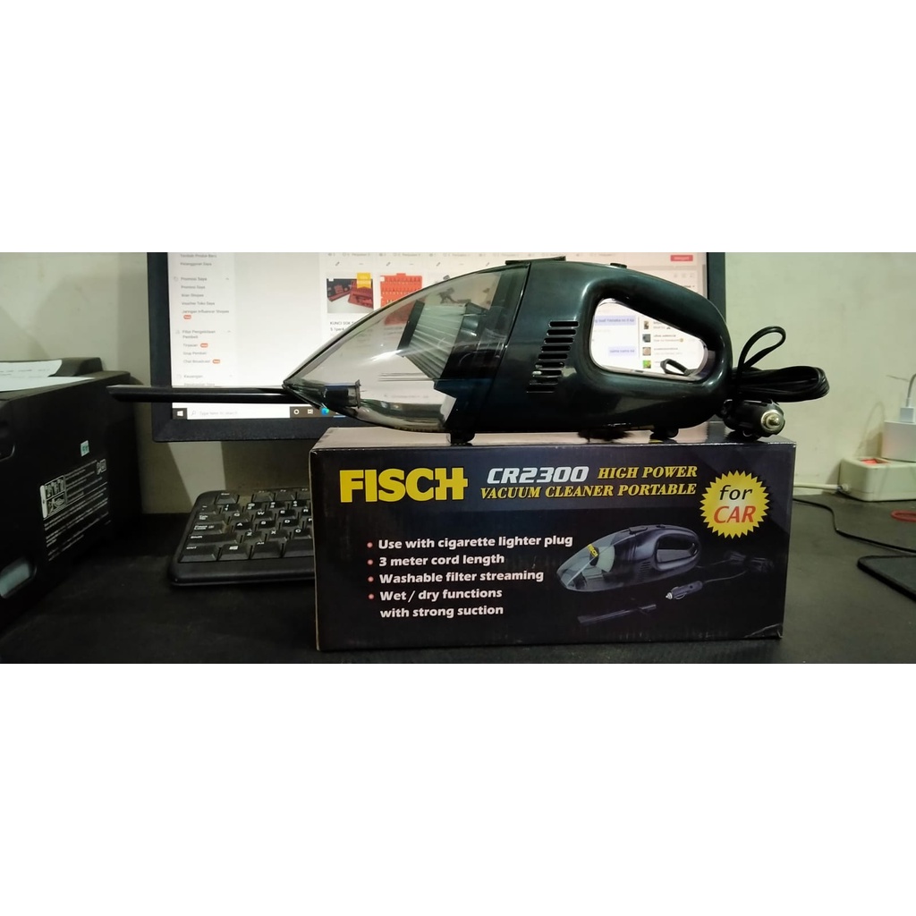 PROMO!!!FISCH Vacuum Cleaner Portable DC 12V Vacum Penghisap Sedot Debu Mobil