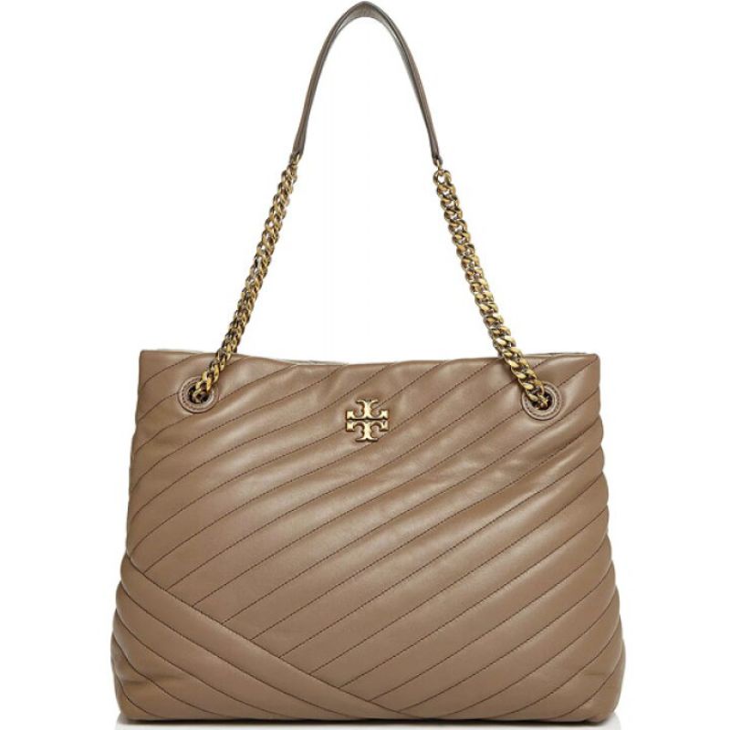 Tory Burch Kira Chevron Tote New Authentic Taupe