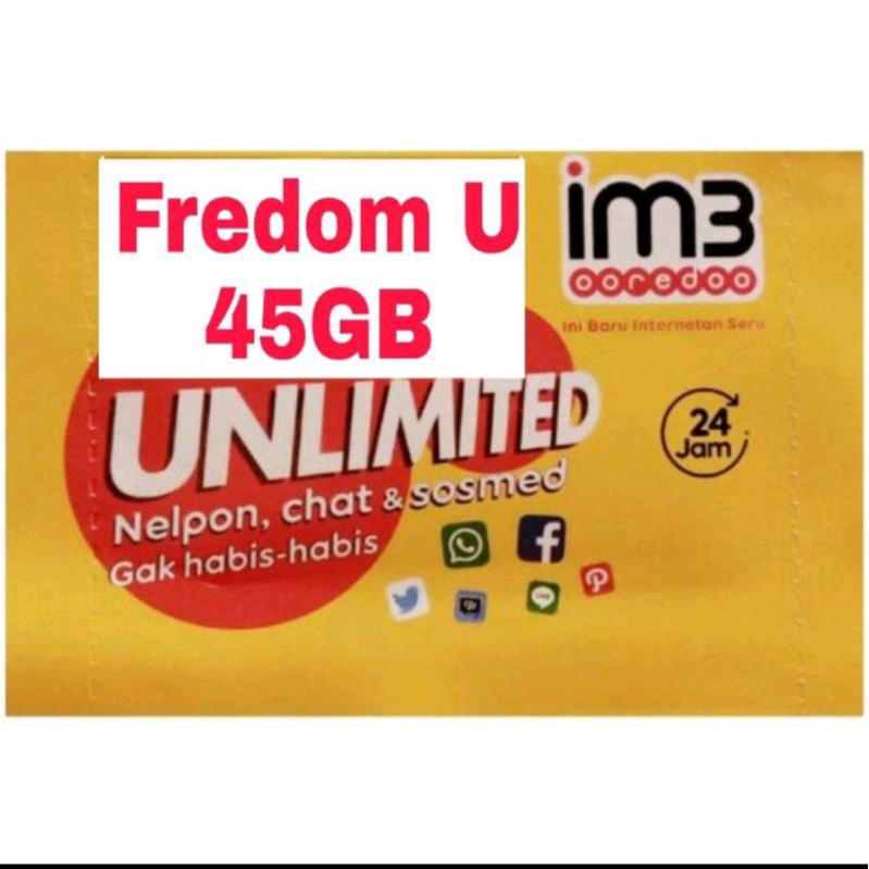 Kartu Perdana indosat 45GB freedom U