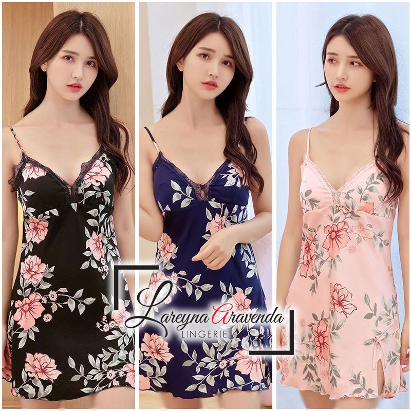 [ READY ] Lace Premium Fit M/L/XL/XXL CD+BRA Baju Dinas Malam KOREA R1I3 Lingerine Jumbo kimono dres