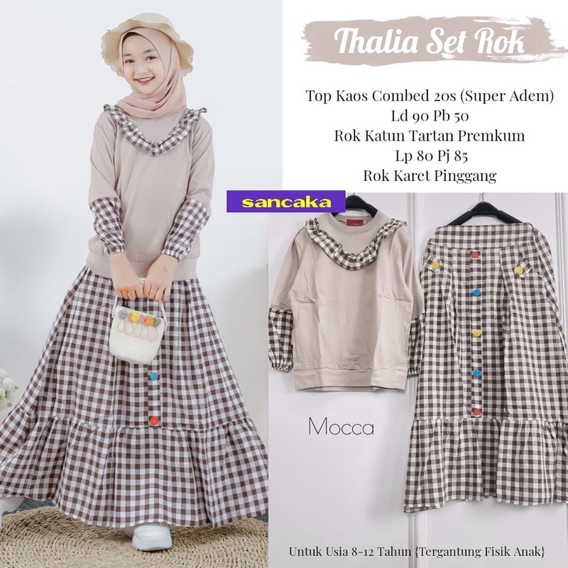 Baju Anak Muslim Remaja • THALIA SET ROK Ori By Sancaka