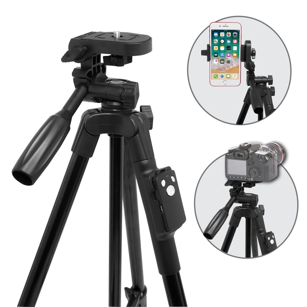 Tripod Handphone Tongsis 3 in 1 Kamera With Remote Bluetooth Camera Hp Free Holder Universal XL - TTX-6218