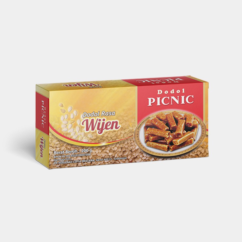 Dodol Garut Picnic Rasa Wijen Kemasan Dus 200gr