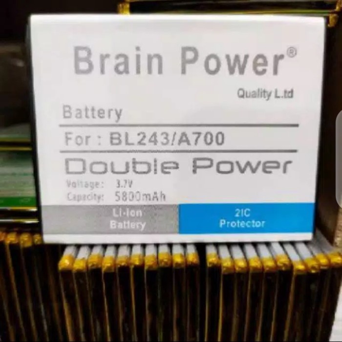 Double Power Battery Batere Batre Baterai Brain Power Lenovo A7000 A7700 Plus K3 Note BL243 BL 243