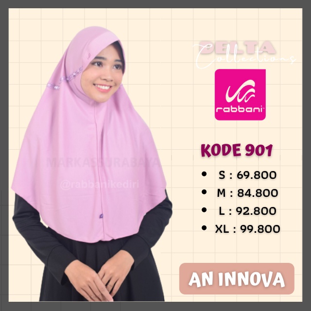 Kerudung Instan AN INNOVA Rabbani Kode Warna 901 Soft Purple