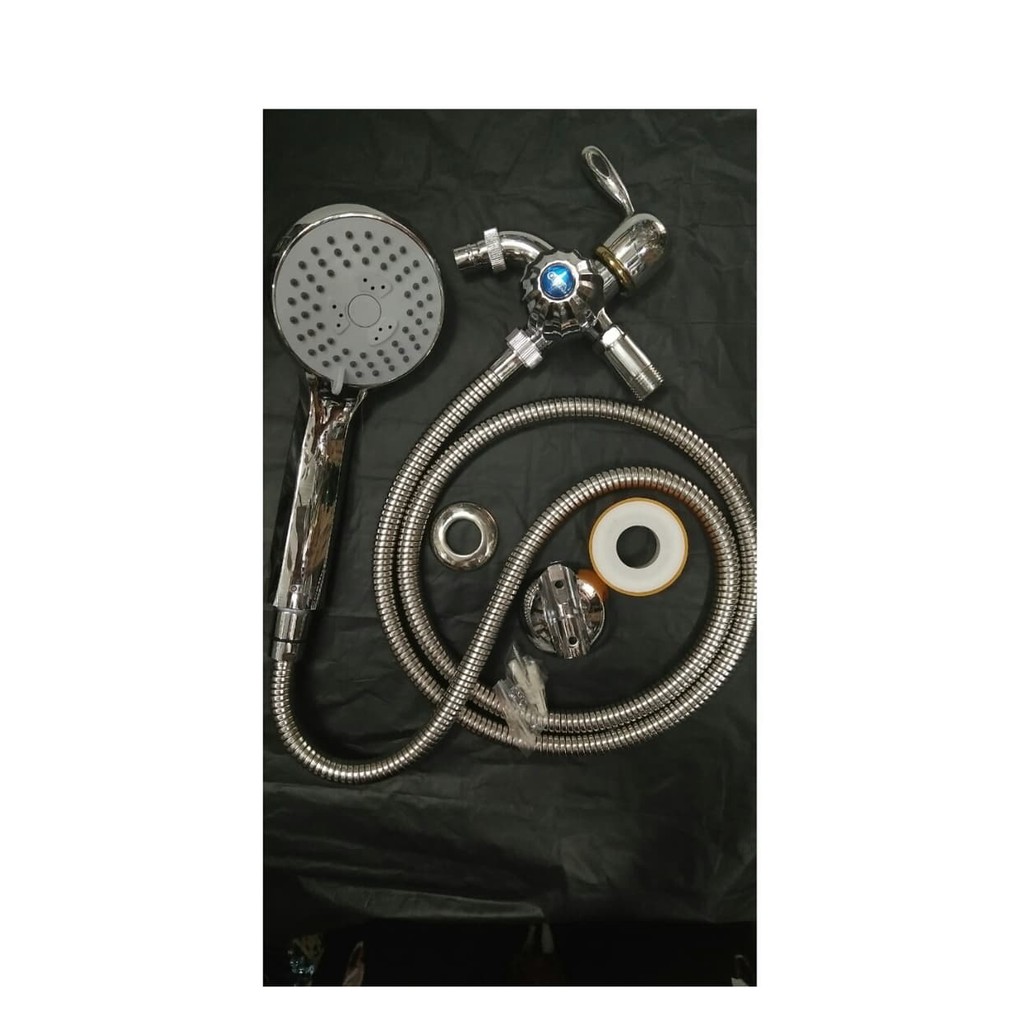 Kamar Tidur - Shower Curtain - Tirai Kamar Mandi Kran Shower Cabang Onda + Hand Shower Onda+Selang