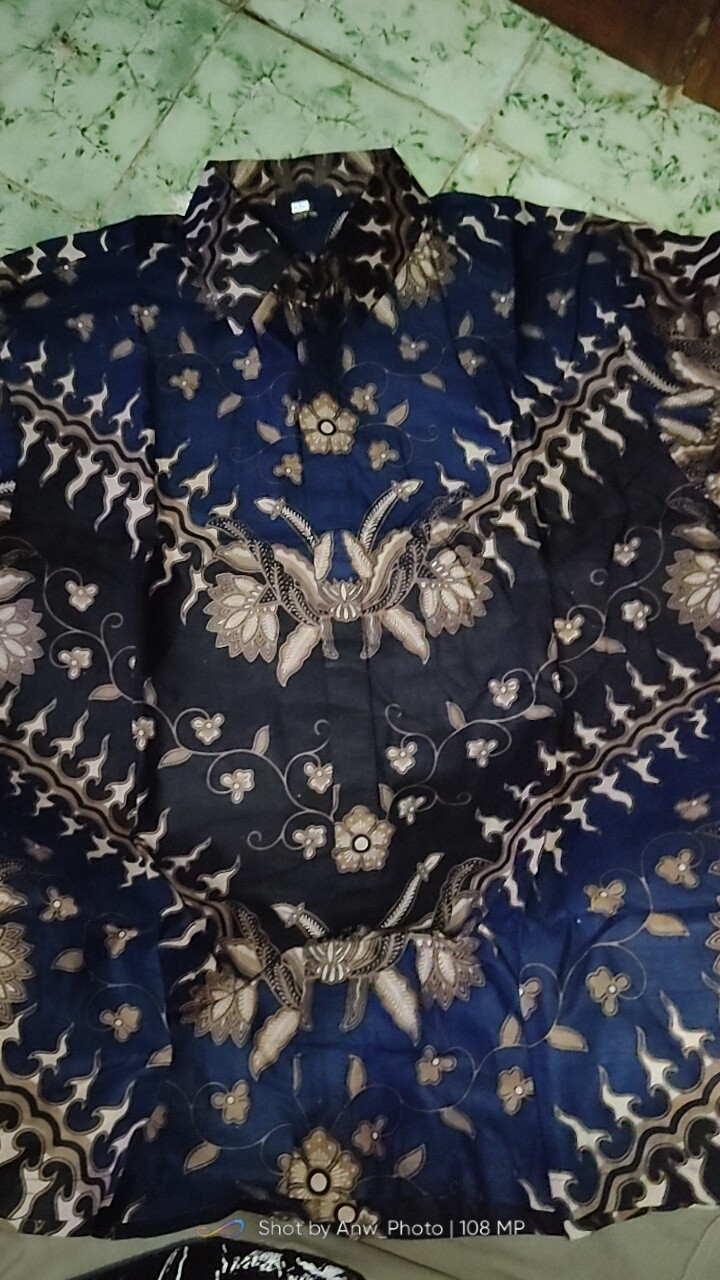 Batik Pria Size M L Xl Xxl  Bswart Batik Hrb026 Kenongo Hem Panjang Padi