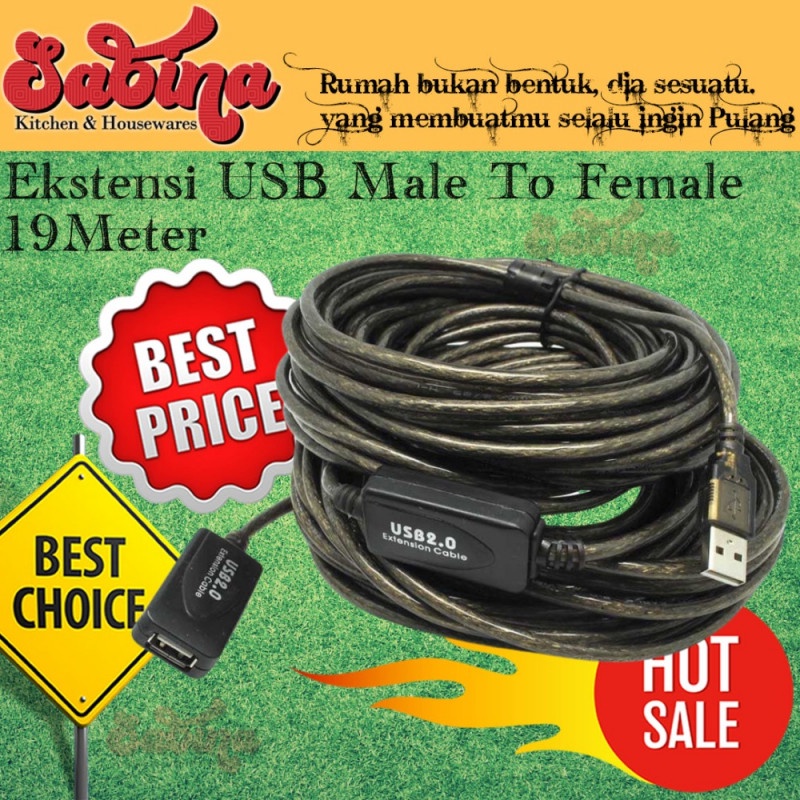 Kabel Sambungan Ekstensi USB Male ke Female 19 Meter Plug and Play