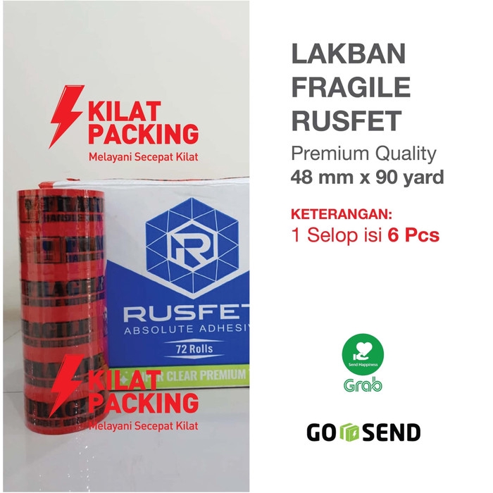 

Lakban Fragile Rusfet 48 mm x 90 yard 1 Selop