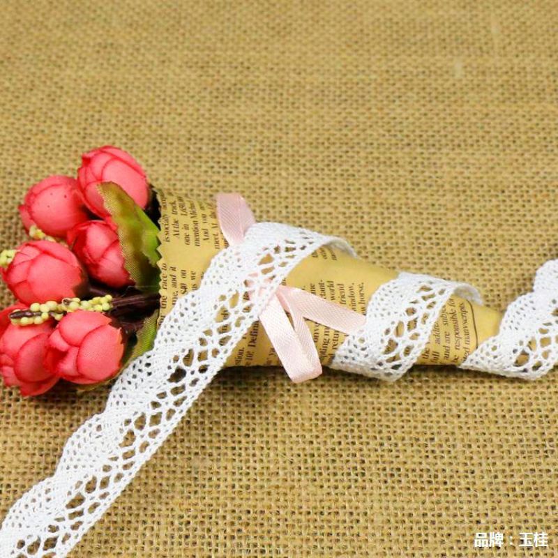 per rol 200 yard,renda rajut kipas warna putih lebar 2 cm