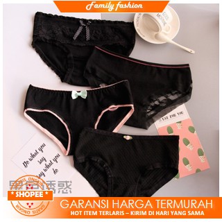 FF-CD009 Celana Dalam Wanita Set 4in1 Cantik / Ladies Underwear Wanita Import dan Termurah
