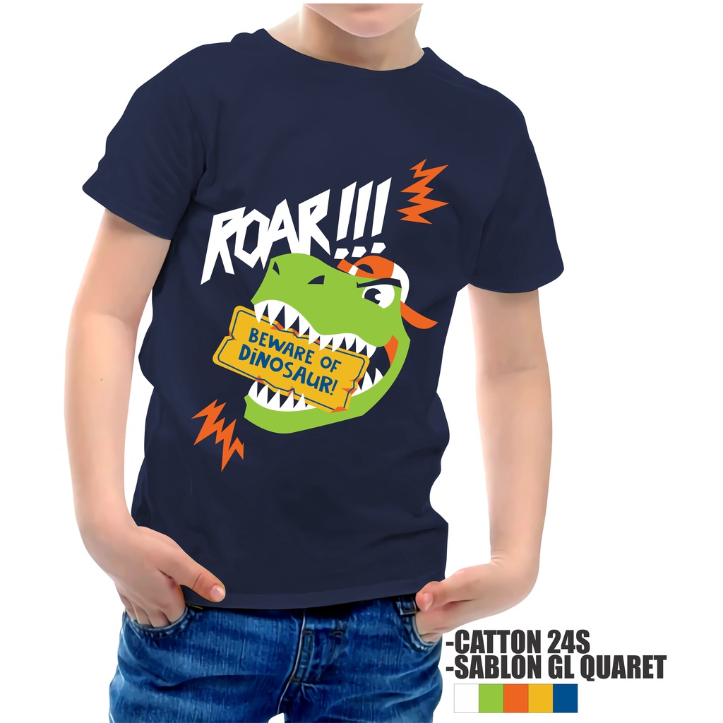 KAOS ANAK LAKI LAKI DINO ROAR 1-8 TAHUN