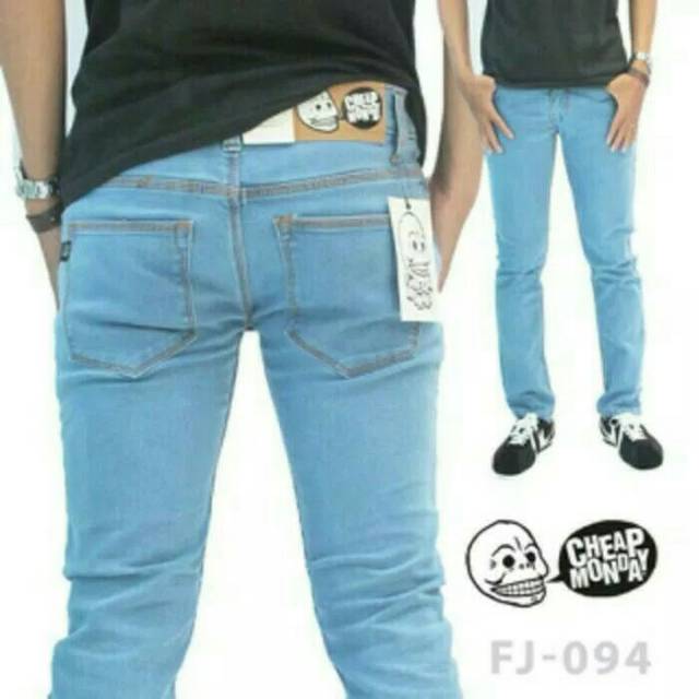 celana jeans hitam skinny \\u002F slimfit panjang pria - DC - Levis - Lois -