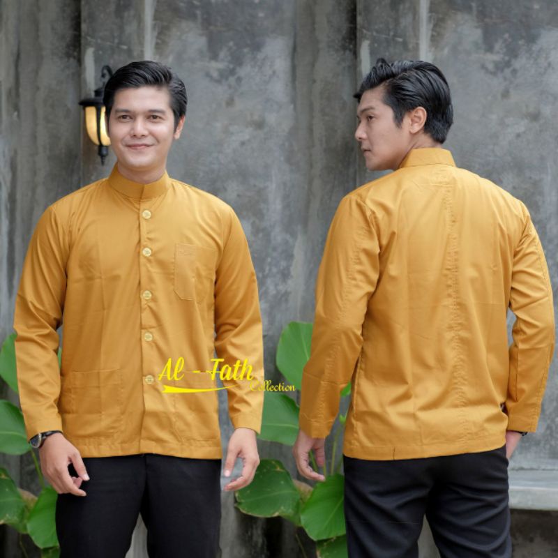 Baju Koko Lengan Panjang Cotton Katun Toyobo Seragam Santri Hadroh