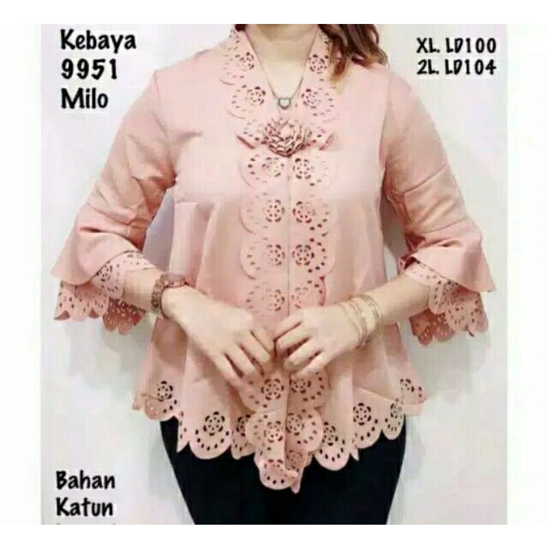 Atasan Kebaya Encim Modern Laser Cut Tangan Terompet-2