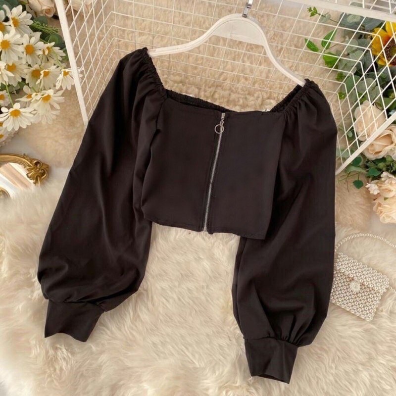 ComfortBoutique BLOUSE CROP ZIPPER