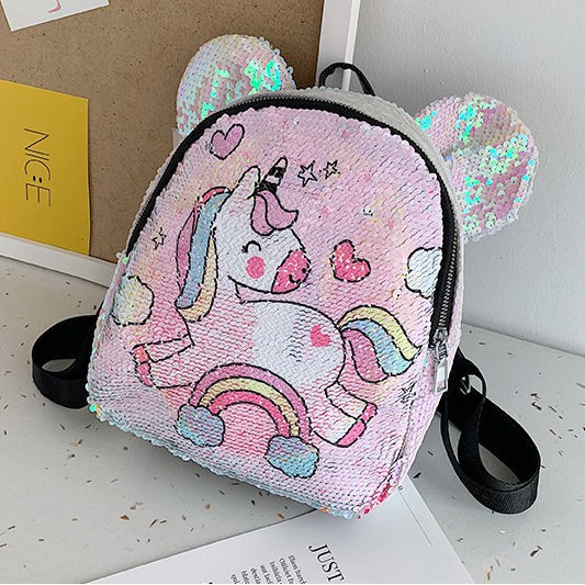 Backpack /Ransel Flip Sequin Unicorn Impor