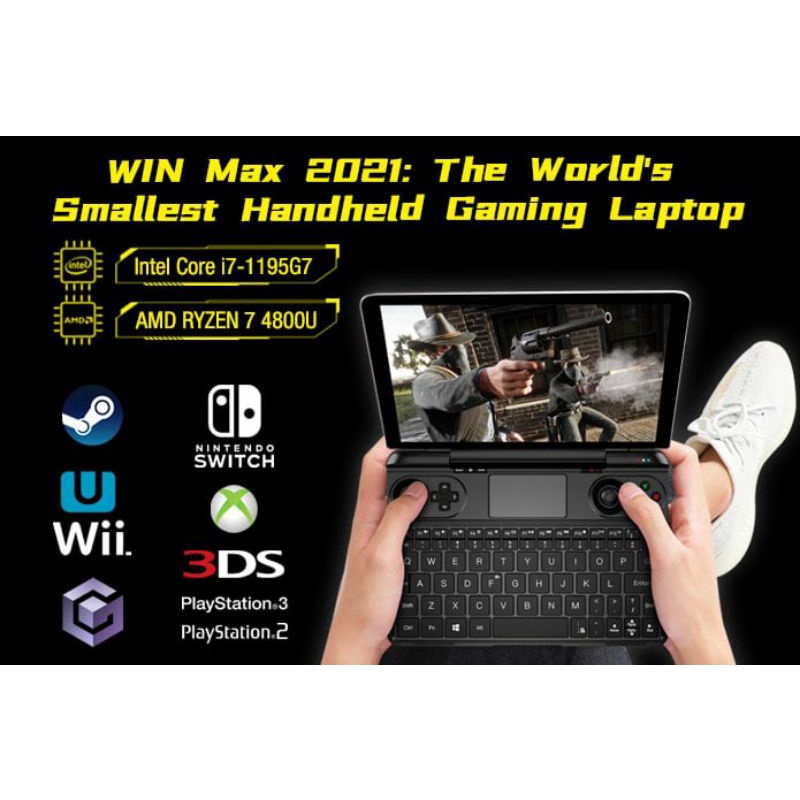 GPD WIN MAX 2021 Gamepad HK Laptop Gaming Mini Core i7-1195G7 ATAU AMD RYZEN 4800U Ram 16GB SSD 1TB 