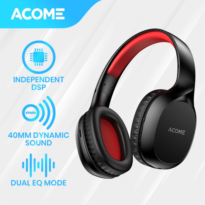 Acome Over-Ear Bluetooth Headphone Dsp Noise Reduction Dual Eq Mode H1