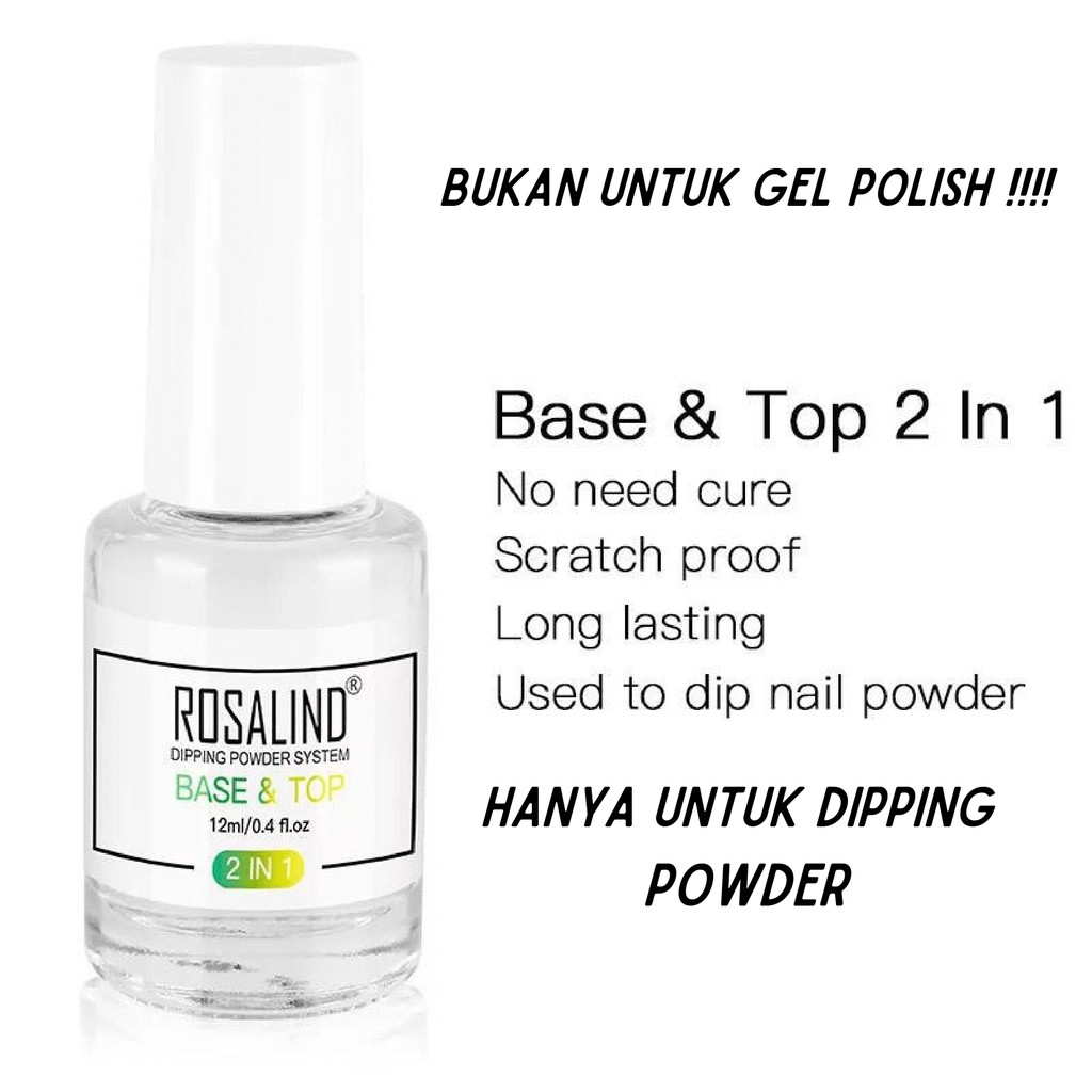 ~AB~ ROSALIND 2 IN 1 Base and Top Coat for Dipping Powder Nail Art Kutek