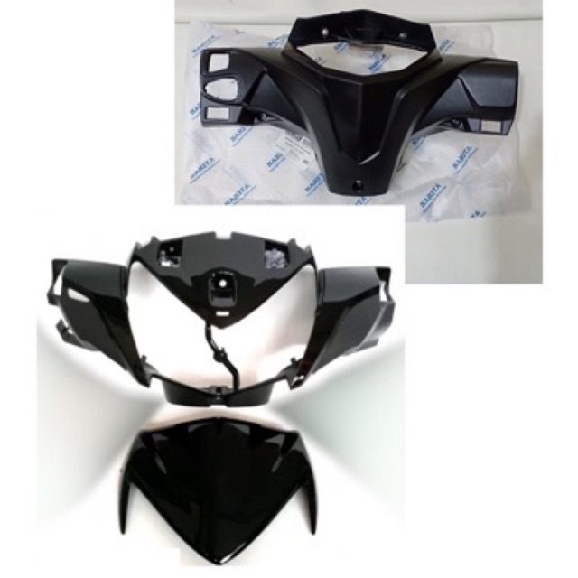 Narita - Batok Set Depan+Visor+Belakang Supra X 125 2014 FI Injeksi Hitam