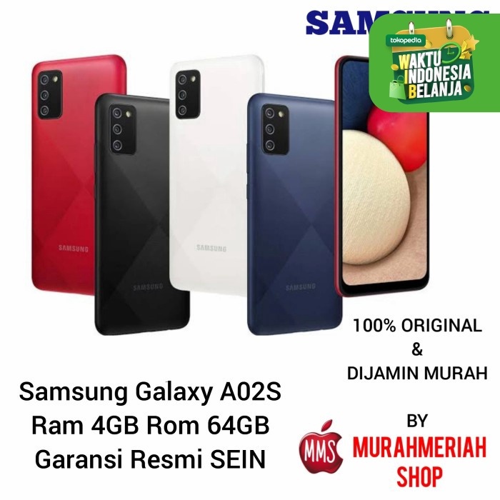 Samsung Galaxy A02S 4/64Gb Garansi Resmi Sein by tam - RAM 3GB.32GB, biru