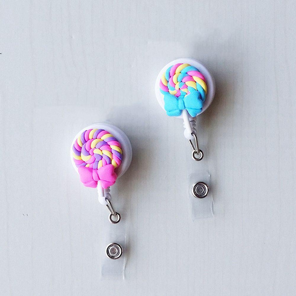 Lanfy Rainbow Badge Reel Colorful Kartun Dada Kartu ID Card Klip Kartu Siswa Pameran Perawat Badge Holder