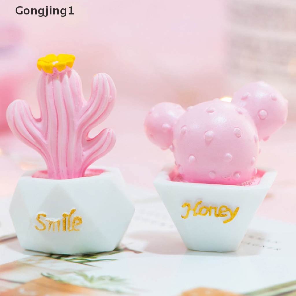 Gongjing1pcs 10pcs Miniatur Kaktus Bahan Resin Untuk Dekorasi Taman Minifairy Garden