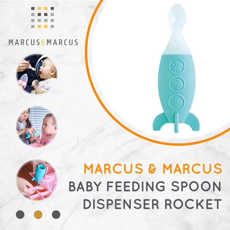 Marcus &amp; marcus baby feeding spoon dispenser rocket - sendok mpasi bayi