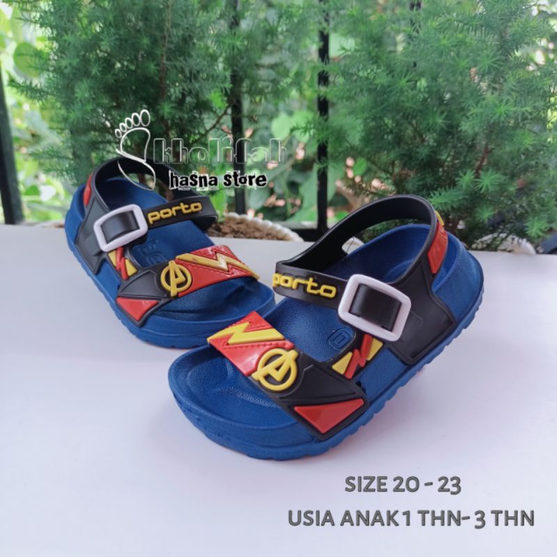 Sandal Anak cetet kancing Avengers Original Porto