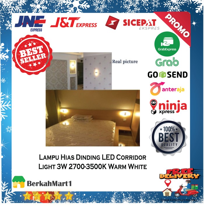 Terlaris Lampu Hias Dinding Kamar LED Corridor Light 3W Warm White