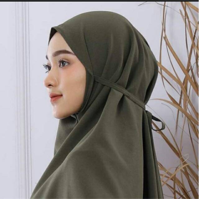 Hijab Instan Maryam Tali Size XL Kerudung Bergo Amira Tali Pasar Hija'b