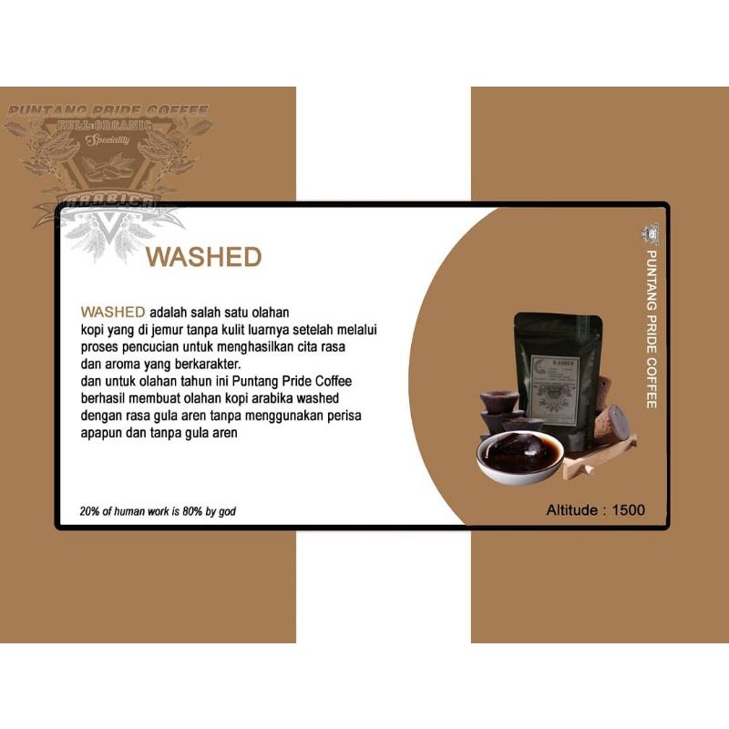 

kopi puntang full organik 250 gram olahan wash