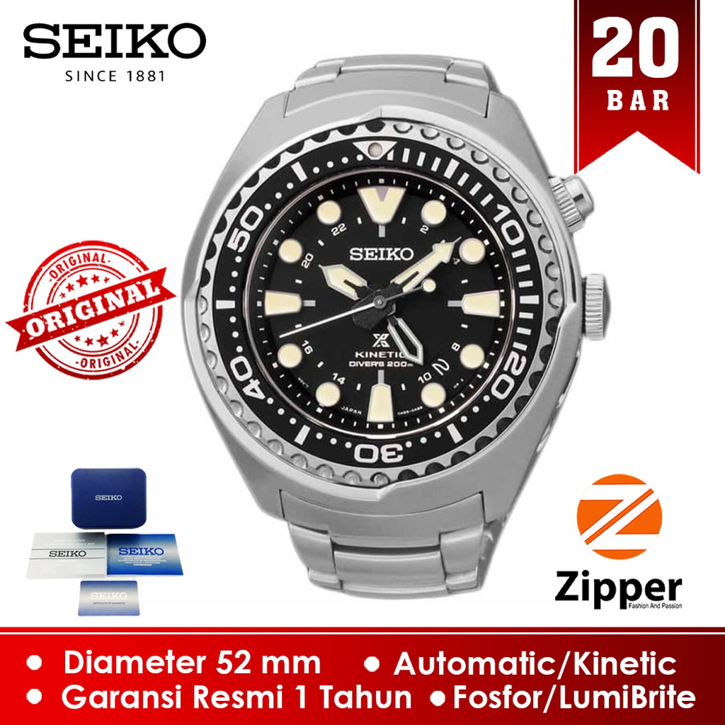 5.5 Sale Seiko Jam Tangan Pria Prospex SUN019P1 Kinetic GMT Divers 200M