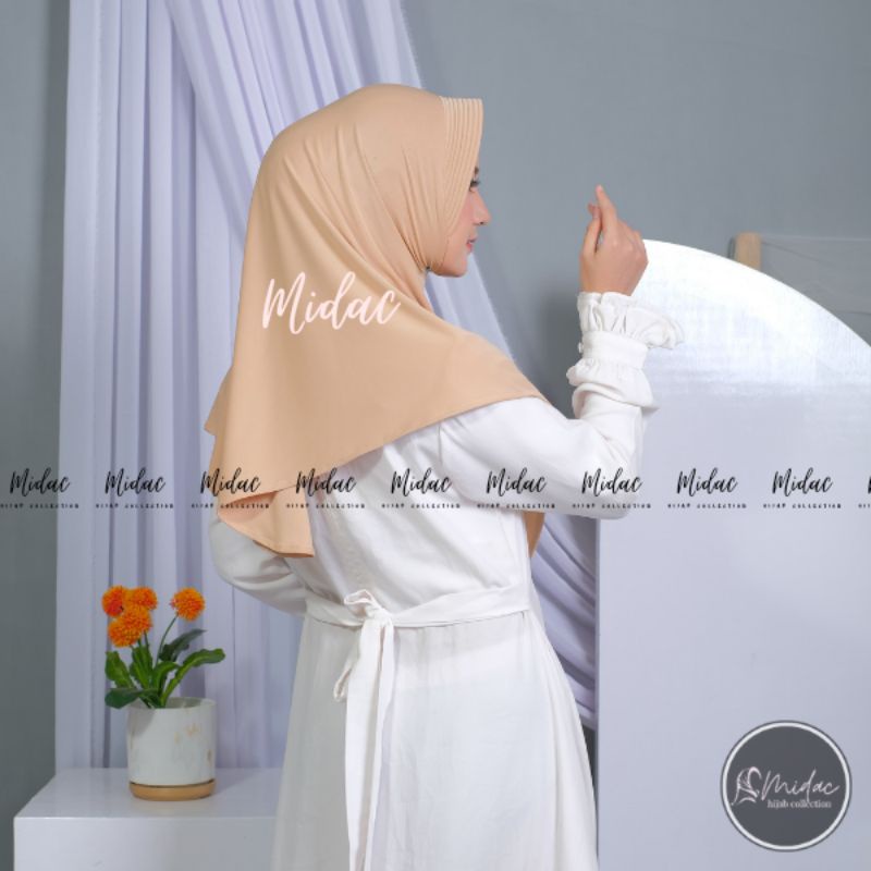 Bergo Sport Menutup Dada size L - (BERGO HAMIDAH M) Hijab Instan Simple Ped - Daily Hijab Jersey