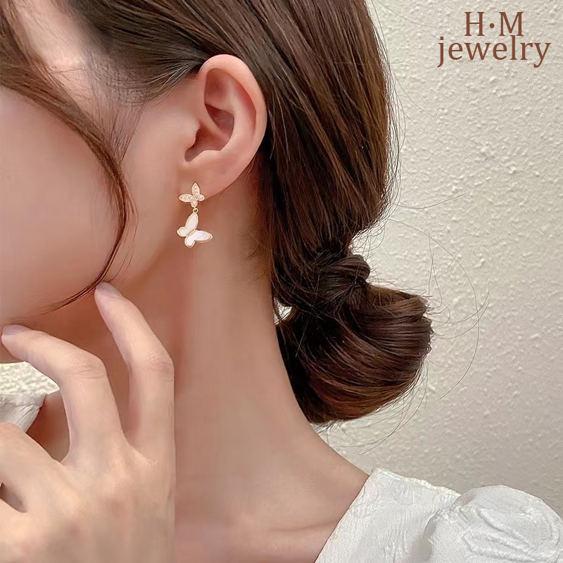 Anting Tusuk Model Kupu-Kupu Dengan Berlian Imitasi Untuk Wanita 2022