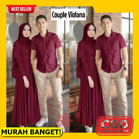 B0D❅ Couple Irwansyah Batik Pasangan Sarimbit Couple Baju Capel Keluarga Kemeja Dan Gamis Maxy Ukura