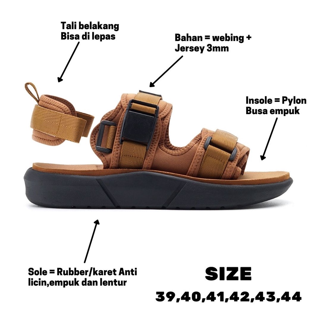 COSTA CARAMEL |ManNeedMe x Greata| Sandal Gunung Pria Outdoor Sendal Travelling PREMIUM ORIGINAL