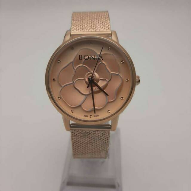 Jam tangan Wanita Bonia Original BNB10509-2336 Rantai pasir (Rosegold)
